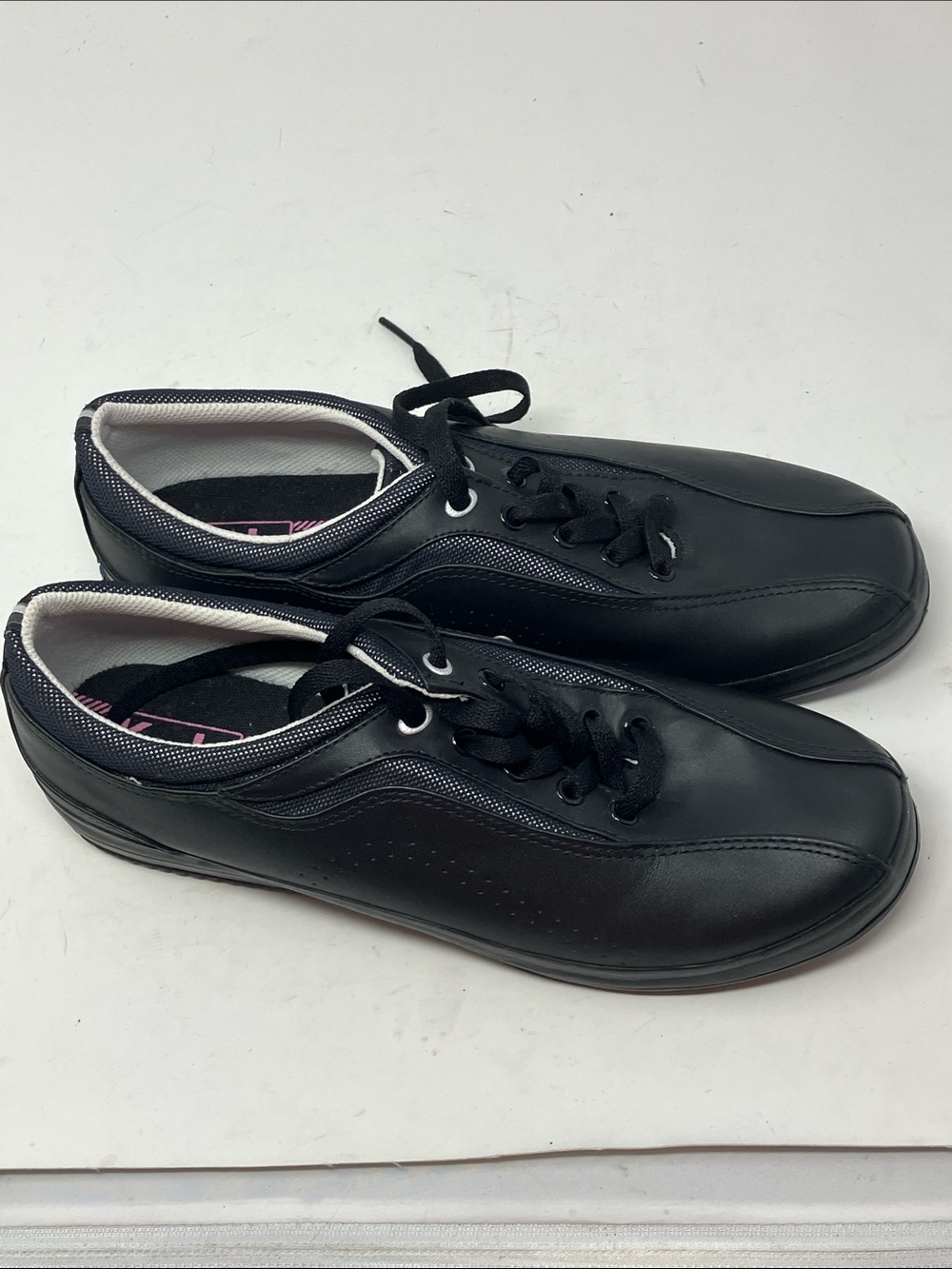 Keds Women's Black Leather Lace Up Walking Sneakers Shoes Size 10M